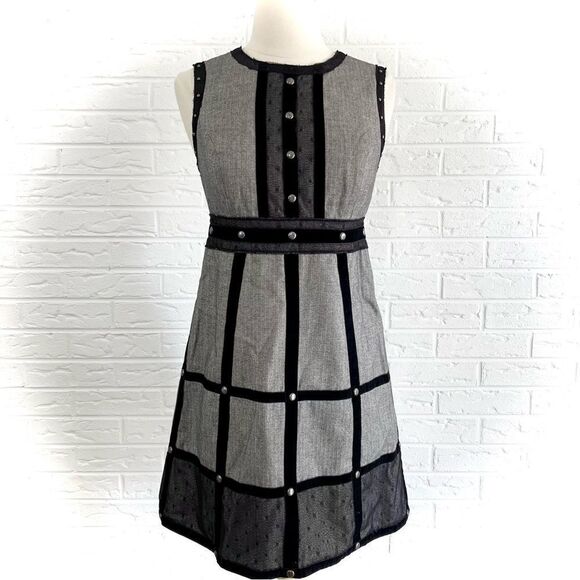 🚨4/$25 Anna Sui For Target Herringbone Studded Dress Size 3 - Picture 2 of 10